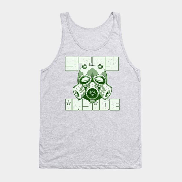 Stay Inside Gas Mask Tank Top by GodsBurden